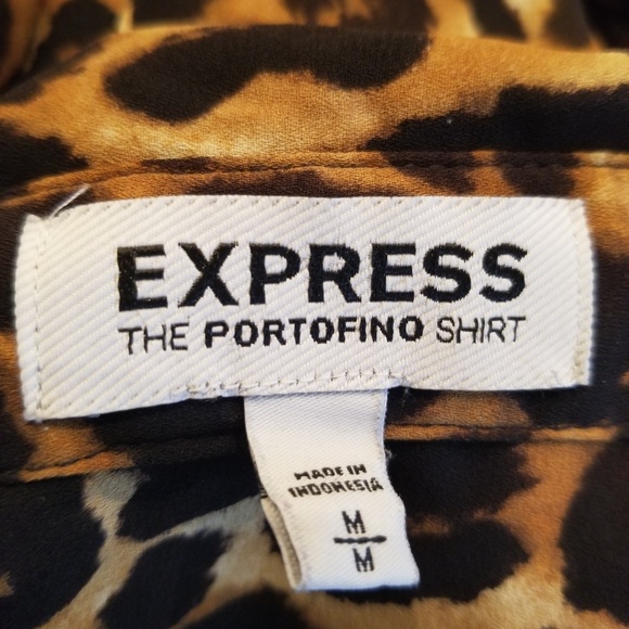 Express The Portofino Animal Print Shirt Sz M - Picture 3 of 3